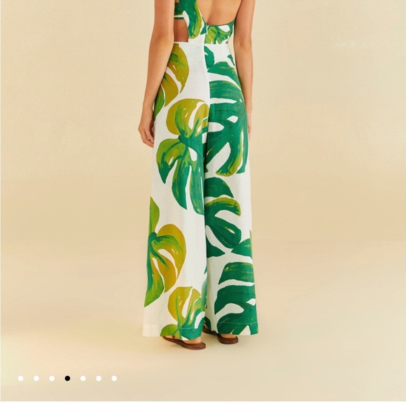 FARM Rio Sz. S White Monstera One ShoulderJumpsuit EUC - Picture 7 of 16